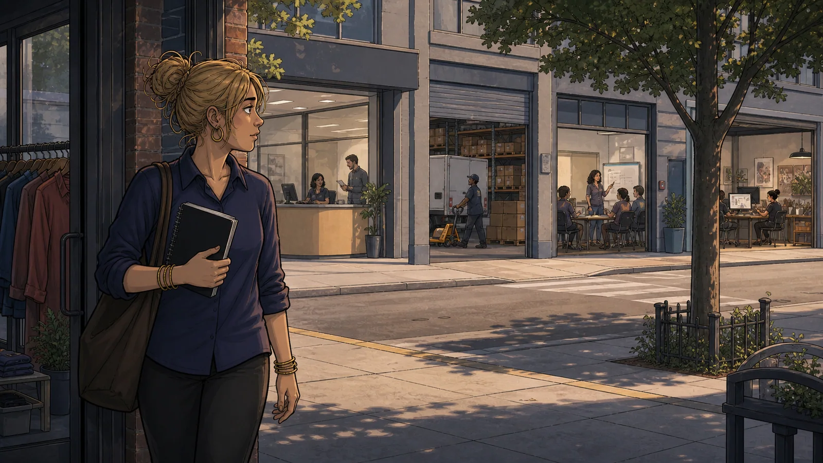 A retail worker considering several realistic career directions