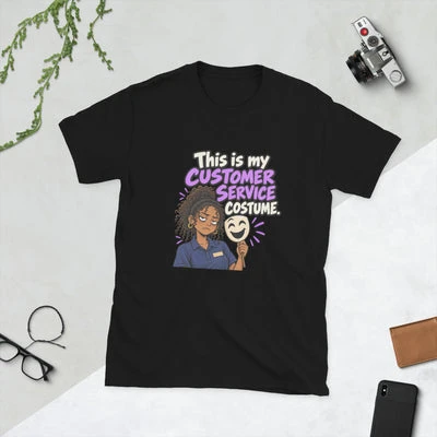 Customer Service Costume T-Shirt with female character artwork