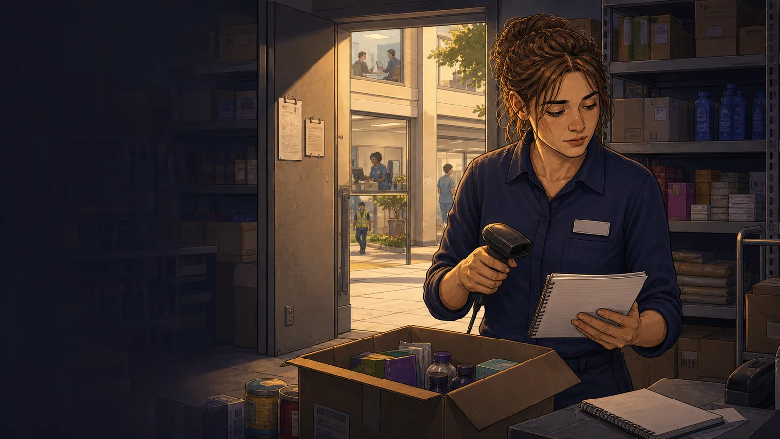 A retail worker wearing a name badge mapping stockroom experience into future career possibilities